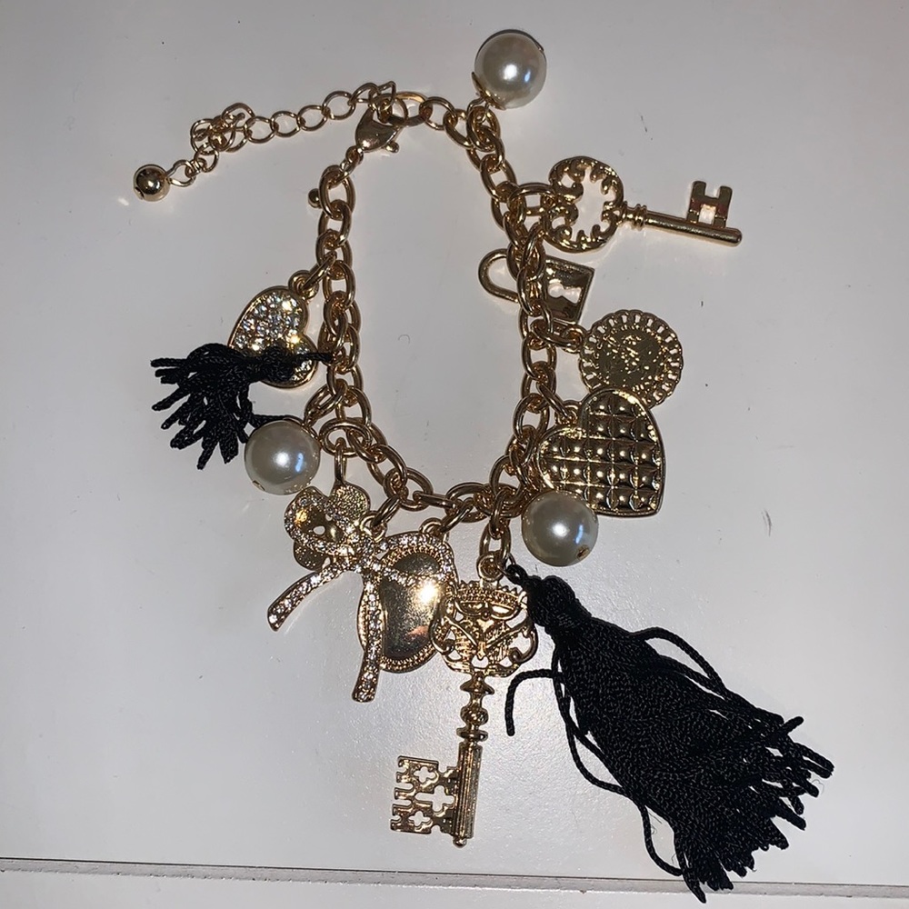 Gold charm bracelet